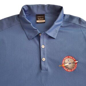 Nike Men's Blue Polo Style Golf Shirt with Delta Launch Logo, Size XXL